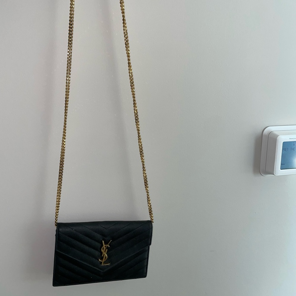YSL Black Wallet On Chain